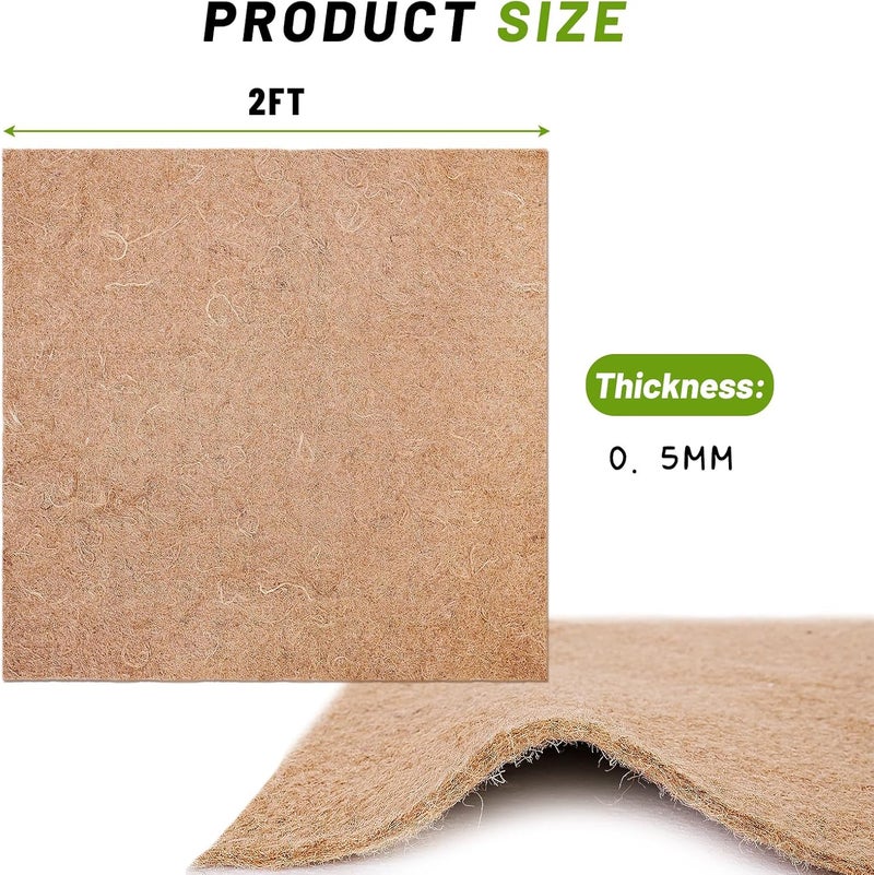 U0U 2 x 2Ft Worm Bin Worm Blanket, Jute Fibre for Composting, Dark, Moist, Outdoor (1 Pack) - Image 2